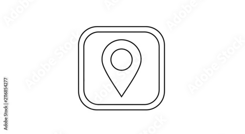 Geolocation Icon - Simple Pin Marker for Location Finder and Map Pointer