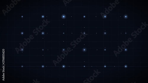 Digital Grid with Glowing Blue Data Points