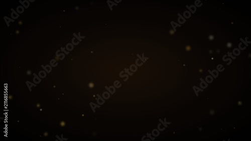 Golden Bokeh Particles Floating on Dark Gradient Background