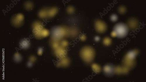 Golden Bokeh Lights on Dark Textured Background