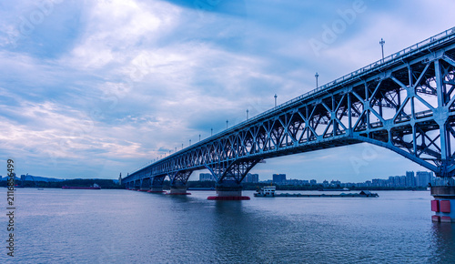 Bild auf Leinwand Night view of the Nanjing Yangtze River Bridge