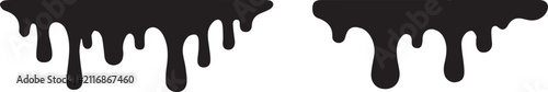 Fotografie Black paint drip shapes set for creative design elements