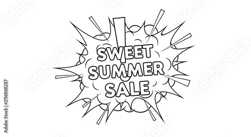 Sweet Summer Sale Comic Style Text