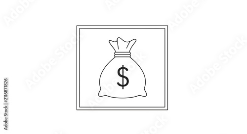 Money Bag Icon - Vector Illustration of Financial Symbol