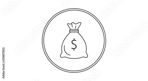 Money Bag Icon: Investment, Finance, Savings, Wealth
