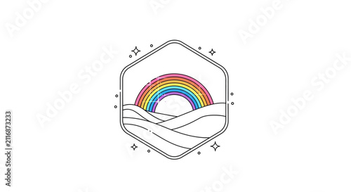 rainbow over hills, colorful landscape