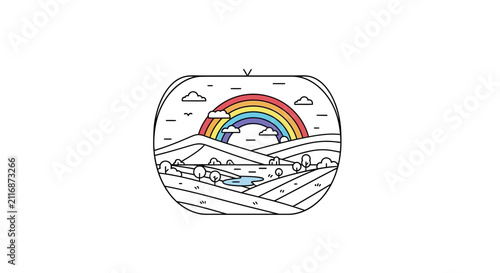 rainbow over landscape