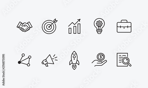 Business development icon set.