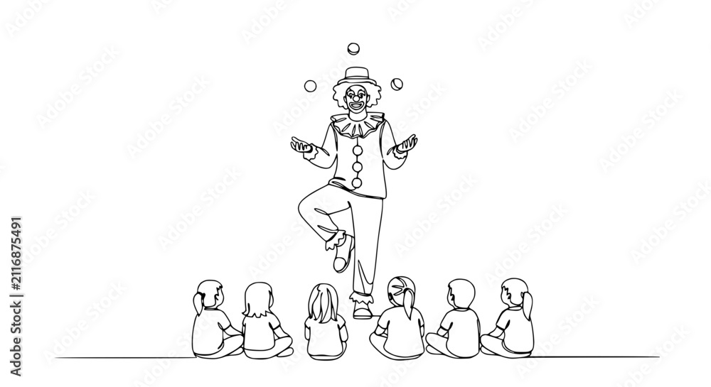 Fototapeta premium Clown Juggling Balls for Children Audience