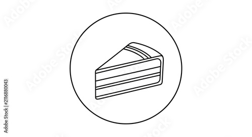 Simple cake slice icon. Sweet dessert illustration.