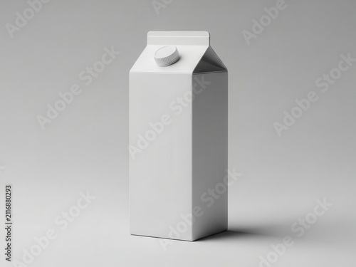 Blank white milk carton package mockup isolated on white background