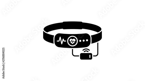 Heart Rate Monitor Chest Strap Vector Illustration Health Tracker
