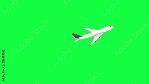 4K. Split plane animation on green screen.