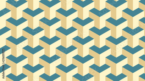 Pattern with Zigzag Shapes in Teal and Beige Colors Featuring Geometric, Design, Abstract with Background and Texture Elements