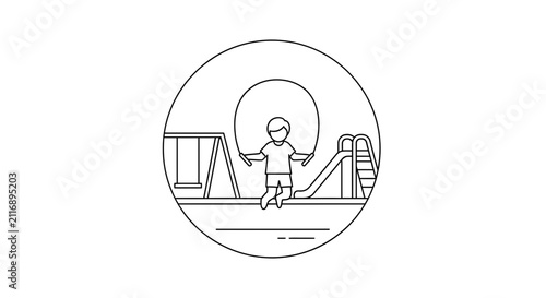 child playing on playground slide