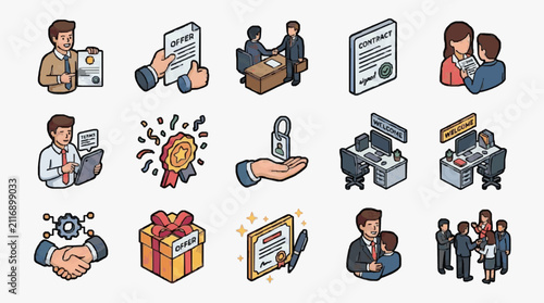Business and Contract Process Illustration