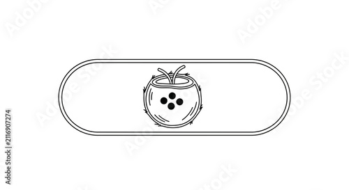 coconut with three seeds line art