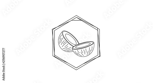 coconuts in hexagon frame
