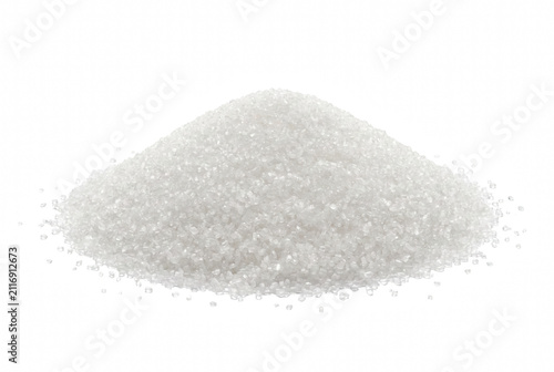 фотографія Heap of Granulated White Sugar or Salt Grains
