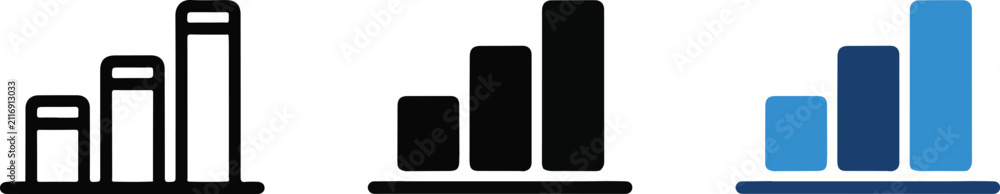 Naklejka premium Bar chart collection representing financial growth and data analysis.