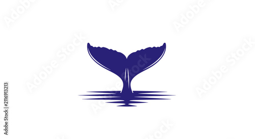 Foto Whale tail in dark blue color.
