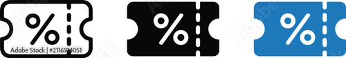 Konstfotografi Discount coupon icon vector percentage sign symbol offer for shopping