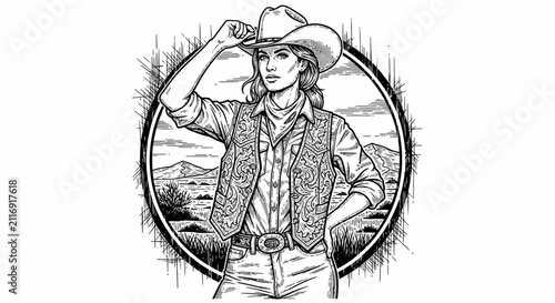 Cowgirl Portrait Illustration