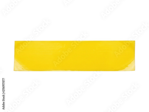 Yellow duct tape strip isolated on transparent background.
