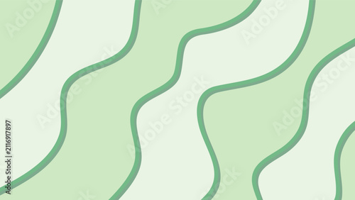 Abstract Green Wavy Line Pattern Background