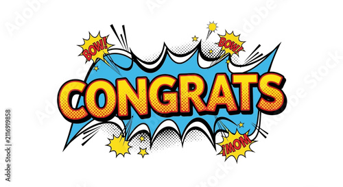 Congrats Comic Book Speech Bubble Burst
