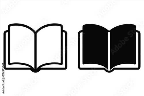 Open book icon set, simple vector illustration of open books