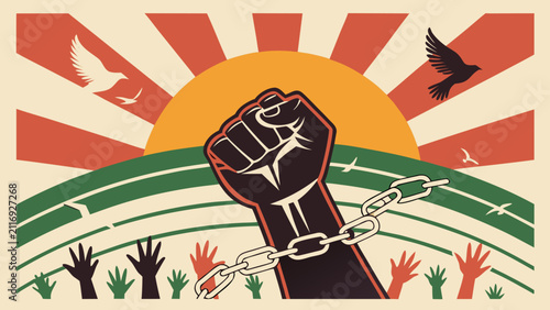 Cuadro en lienzo Emancipation commemoration highlighting justice, equality, and enduring pursuit of freedom