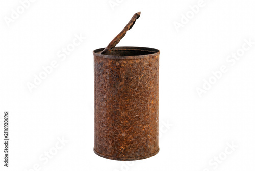 Aged and Rusty Open Metal Tin Can