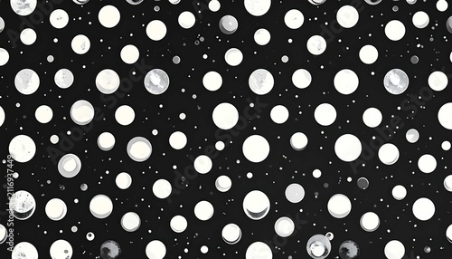 seamless black and white polka dots pattern