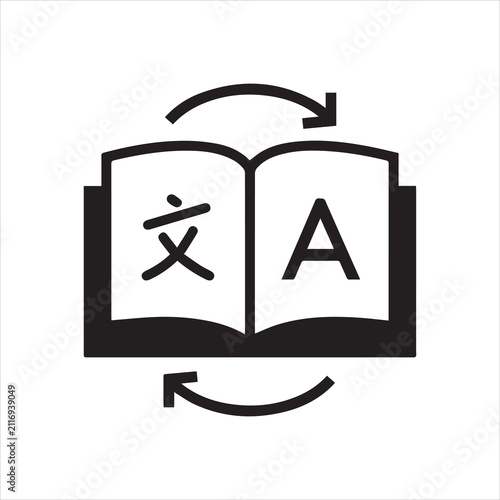 Bild auf Leinwand Book translation icon
