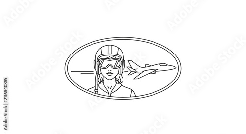 female pilot with airplane