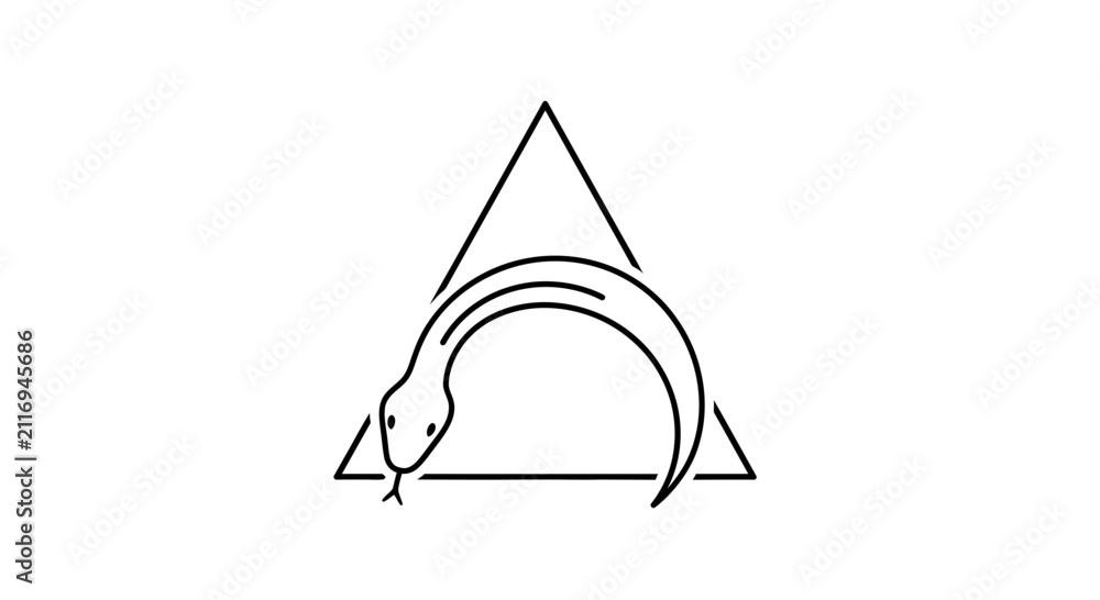 Obraz premium deathly hallows symbol with snake and rainbow