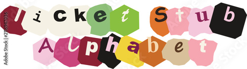 Invoice paper alphabet ransom note style letters cut out from magazines