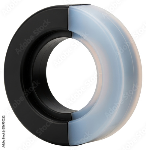 Modern circular led ring light component isolated with transparent background