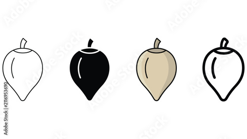 Bild auf Leinwand Collection of four different styled icons representing a rutabaga vegetable