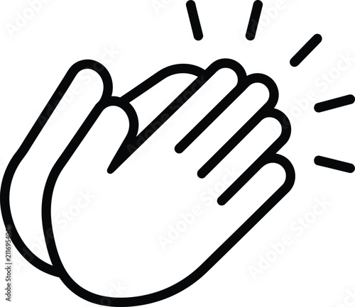 Clapping hands icon representing applause and success with clapping applause celebration approval