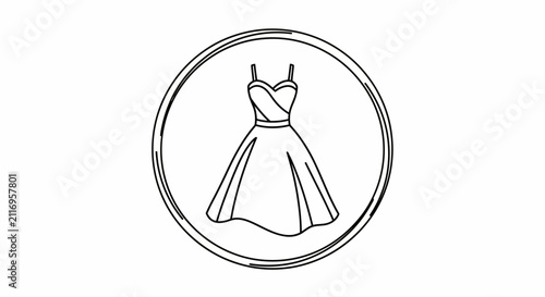 elegant dress in circle frame