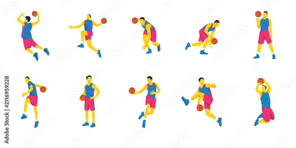 Fototapeta premium Basketball Pose Action Moving Collection 