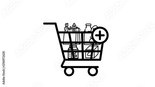 Shopping Cart Add Animation Icon Video – Add to Cart Line Icon for E-commerce UI & Mobile Apps
