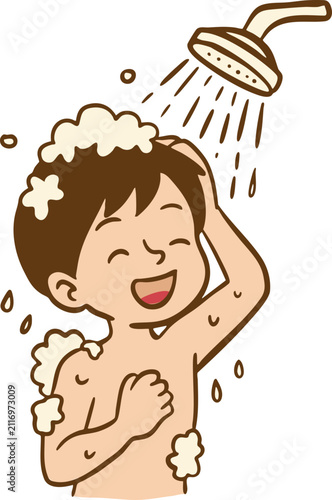 Foto boy in shower