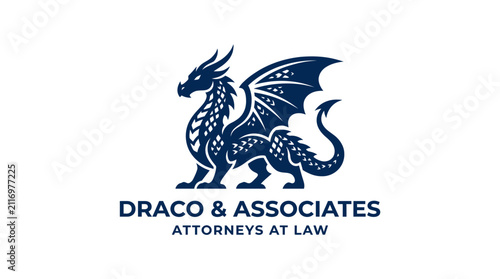 Принти на полотні Mythical Dragon Emblem for Legal Services