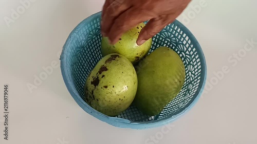 Delicious Ripe Mango Video Footage Featuring Fresh Tropical Fruit with Juicy Golden Flesh Ready to Eat in Natural Light