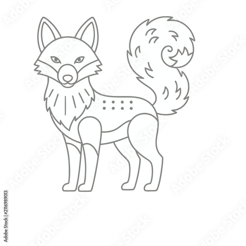 Stylized Fox Line Art