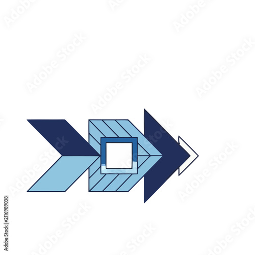Abstract Arrow Shape with Geometric Elements