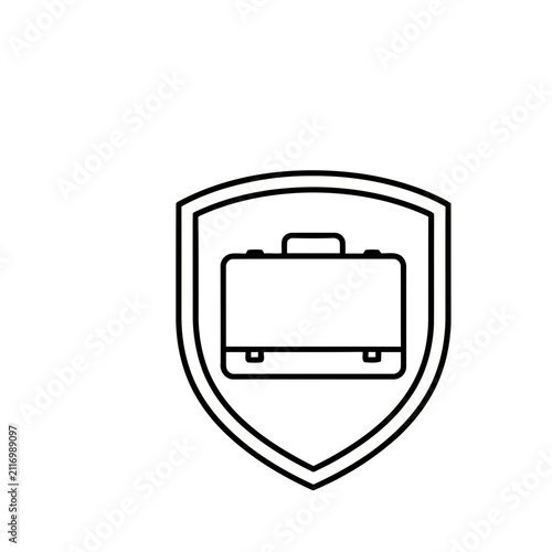 Briefcase inside shield icon